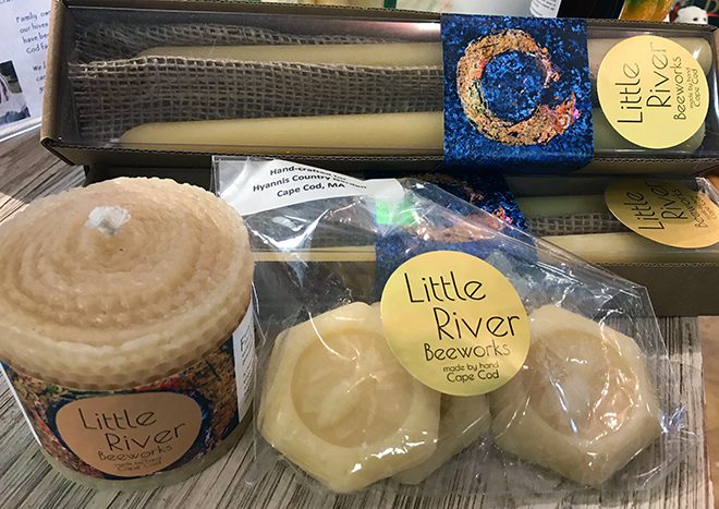 She loves to "think globally, act locally." These beeswax soaps and candles are made right here on Cape Cod.